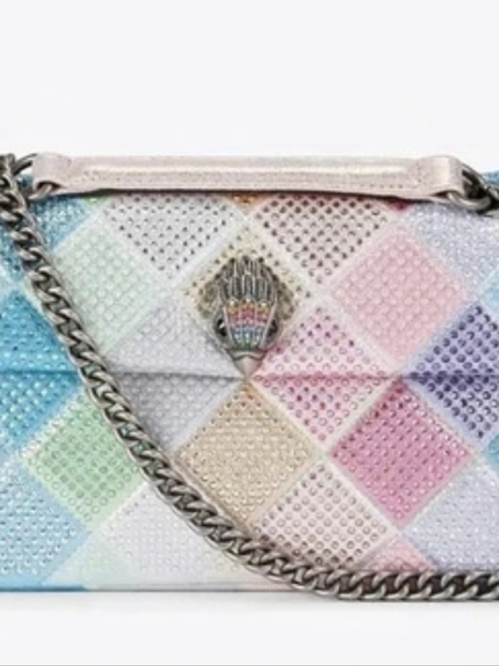 Kurt Geiger London Kensington Crystal Diamond Quilted Crossbody Bag Clutch